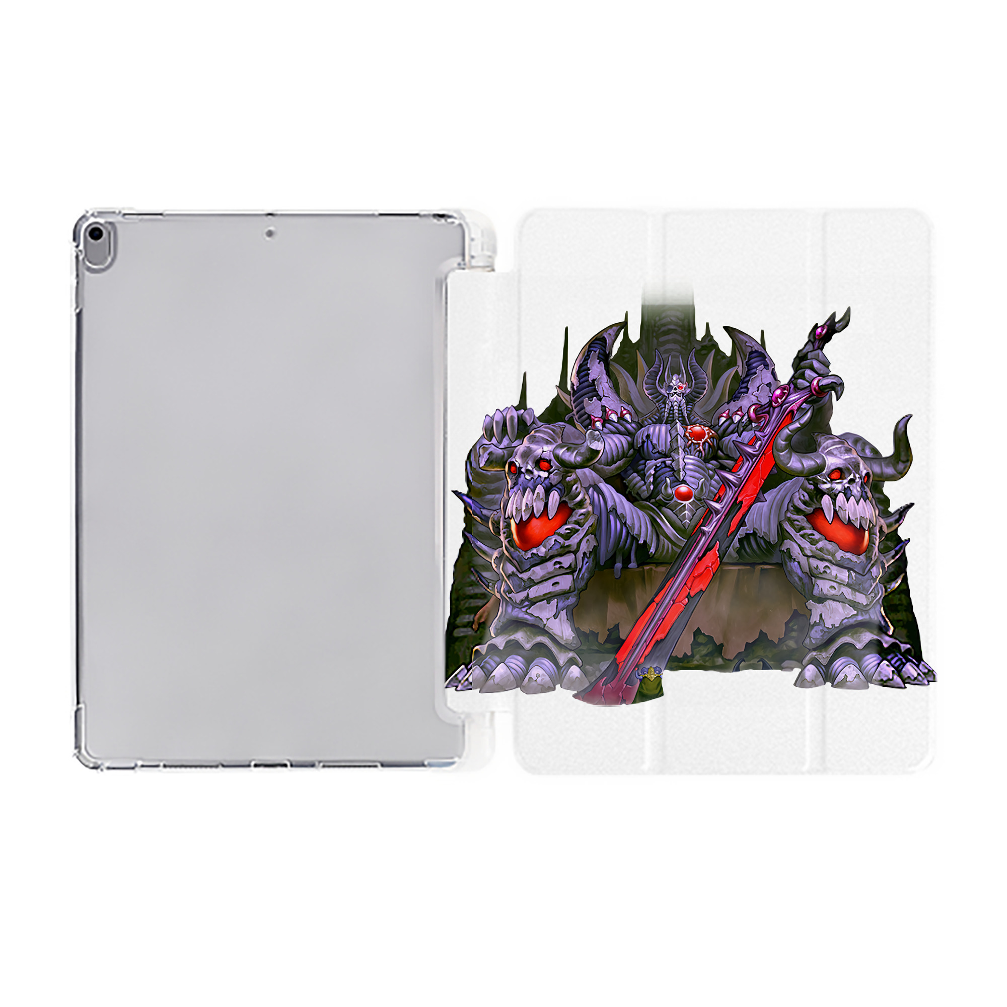 （画像用） 遊☆戯☆王 Yu-Gi-Oh! IPad ケース ペン収納付き 三つ折りスタンド PUレザー×シリコン 対応機種9.5/10.5/10.9インチ